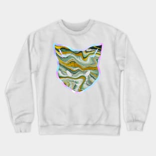 Geode prismatic iridescent gemstone cat - Wiccan Crewneck Sweatshirt